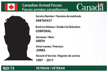 CARTE D’IDENTITÉ DU MINISTÈRE DE LA DÉFENSE NATIONALE DU CANADA